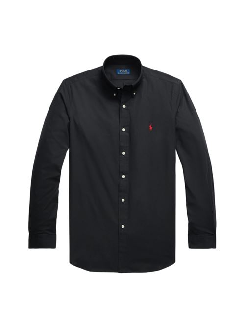 Camicia da uomo in popelin stretch, colore black POLO RALPH LAUREN | 710928255006